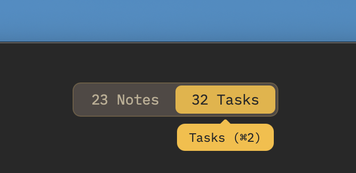 Owldo top tabs switching between Notes and Tasks in one unified workspace